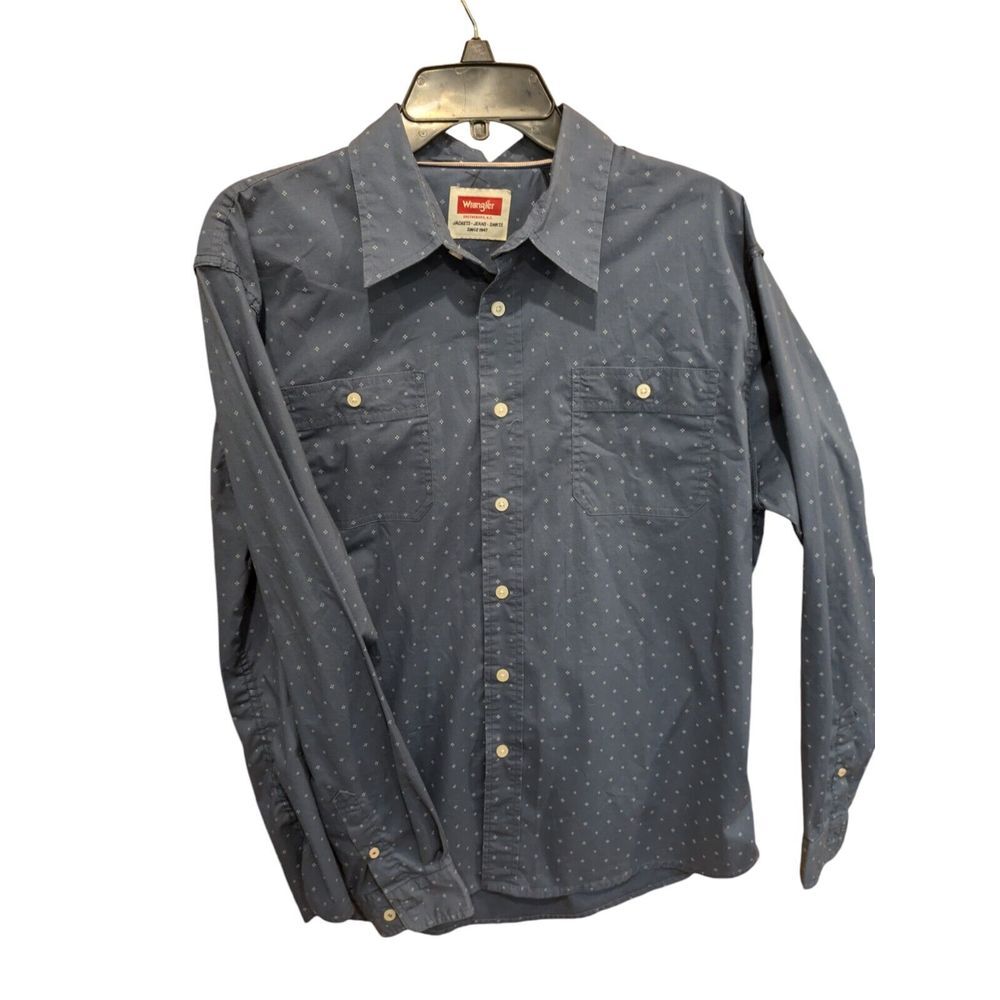 Wrangler - Button‎ Up Dress Shirt Size Large Cotton Blend